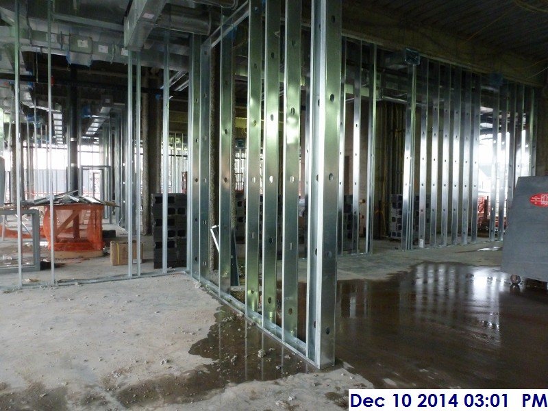 Installing 2nd floor interior metal framing Facing West
